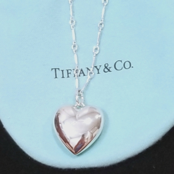 Tiffany & Co. Jewelry - Tiffany Zeigfeld Puff Heart Necklace 18"